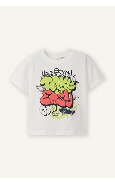 DeFacto Regular Fıt Kaykay Baskılı Kısa Kollu Tişört Erkek Bebek