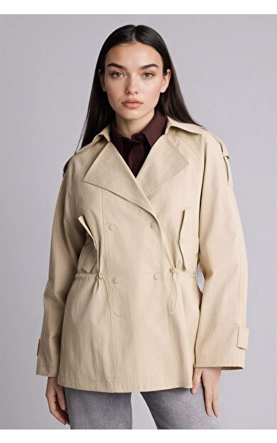 DeFacto Regular Fıt Gömlek Yaka Twill Trençkot