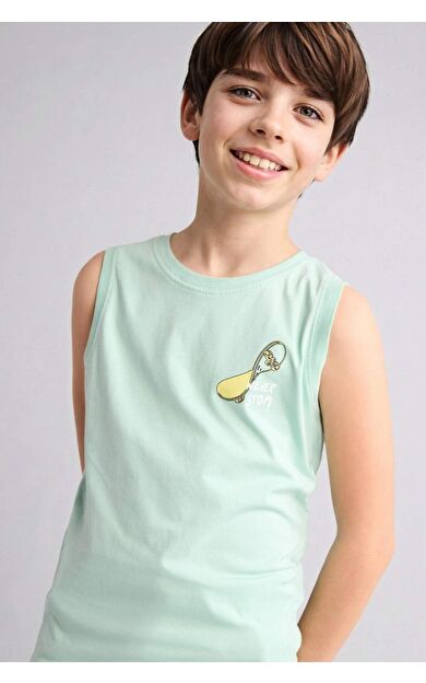 DeFacto Bisiklet Yaka Slogan Baskılı Atlet Erkek Çocuk