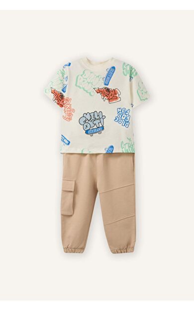 Kaykay Baskılı 2'li Takım Erkek Bebek