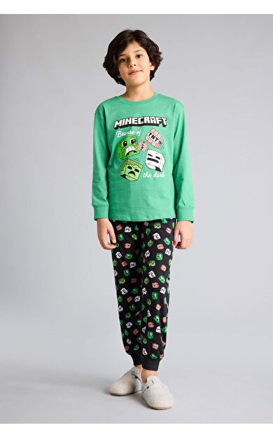 DeFacto Minecraft Regular Fıt 2'li Pijama Takımı Erkek Çocuk