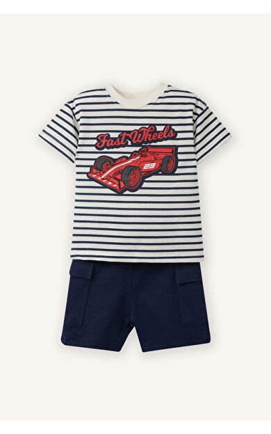 Araç Baskılı 2'li Takım Erkek Bebek