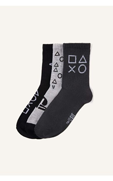 DeFacto PlayStatıon 3'lü Pamuklu Uzun Çorap Erkek Çocuk