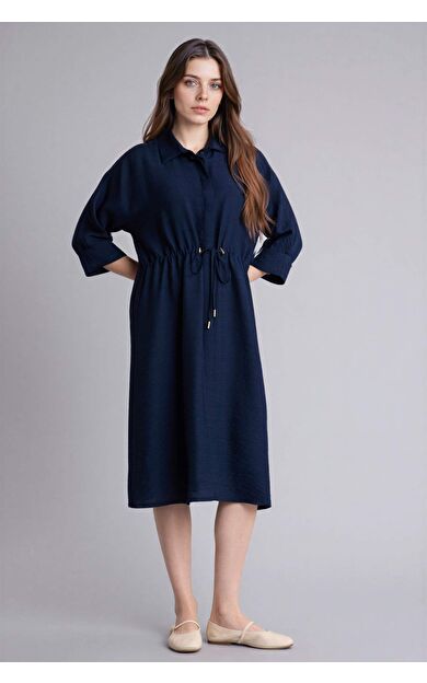 DeFacto Regular Fıt Gömlek Yaka Yarım Kol Elbise