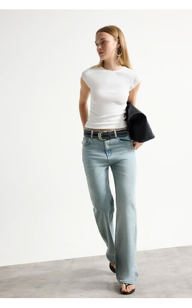 DeFacto 90's Wide Leg Yüksek Bel Boru Paça Jean Pantolon