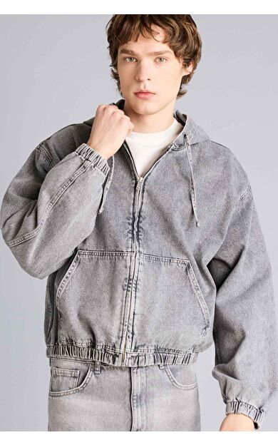 DeFacto Overshırt Fıt Kapüşonlu Pamuklu Ceket