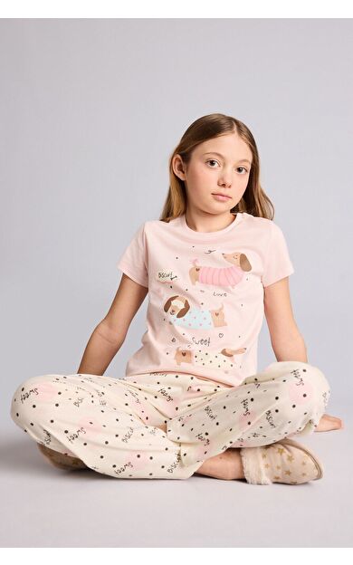 DeFacto Regular Fıt 2'li Pijama Takımı Kız Çocuk
