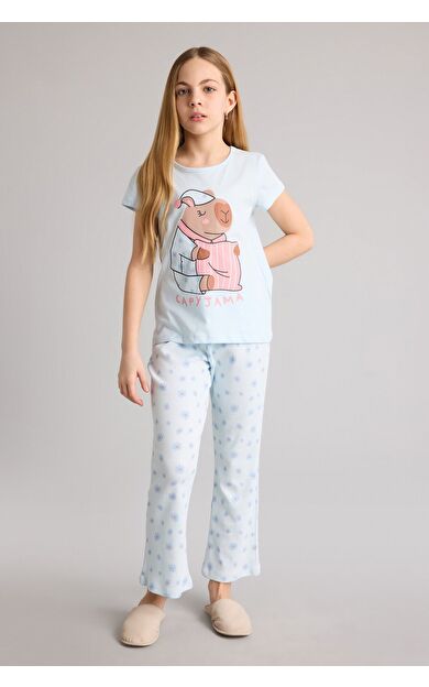 DeFacto Regular Fıt 2'li Pijama Takımı Kız Çocuk