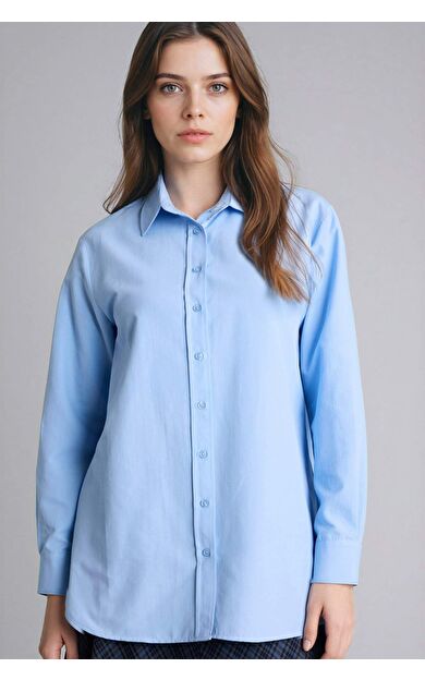 Regular Fıt Poplin Uzun Kollu Tunik