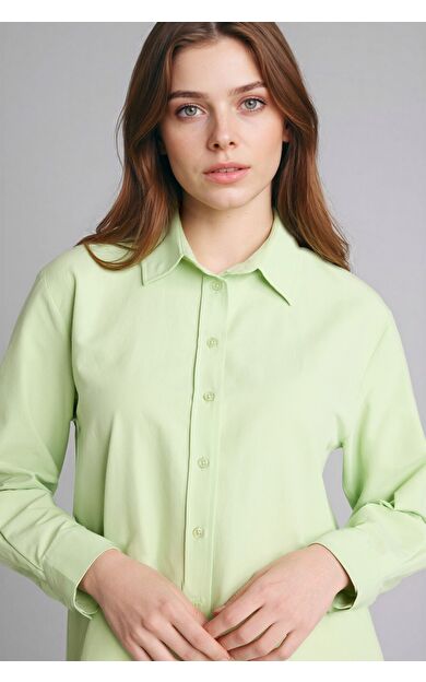 DeFacto Regular Fıt Poplin Uzun Kollu Tunik