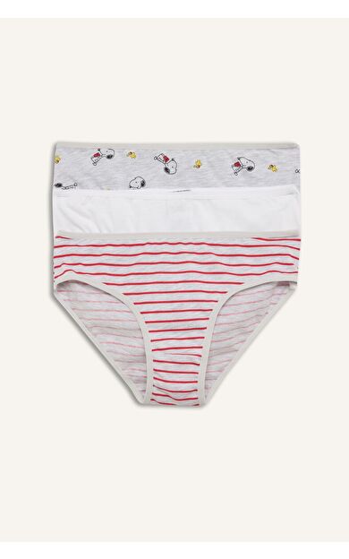 DeFacto Snoopy Baskılı Penye 3'lü Slip Külot Kız Çocuk