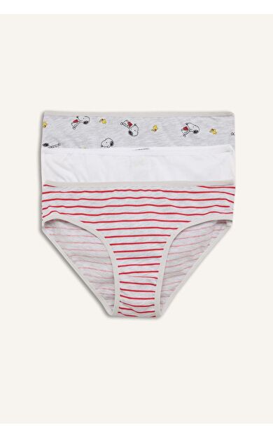 DeFacto Snoopy Baskılı Penye 3'lü Slip Külot Kız Çocuk
