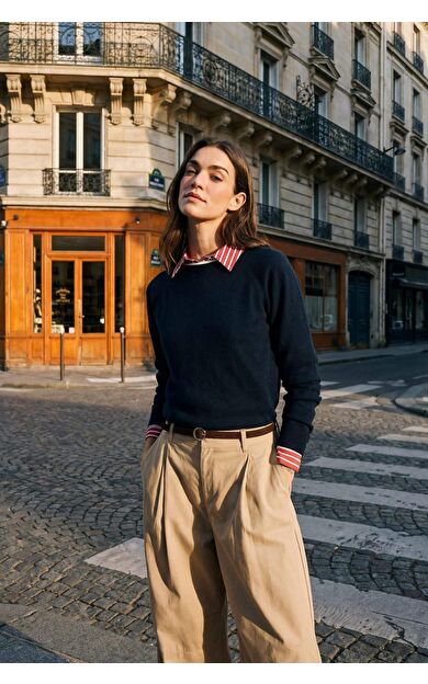 Regular Fıt Bisiklet Yaka Kazak