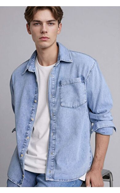 DeFacto Regular Fıt Pamuklu Uzun Kollu Gömlek