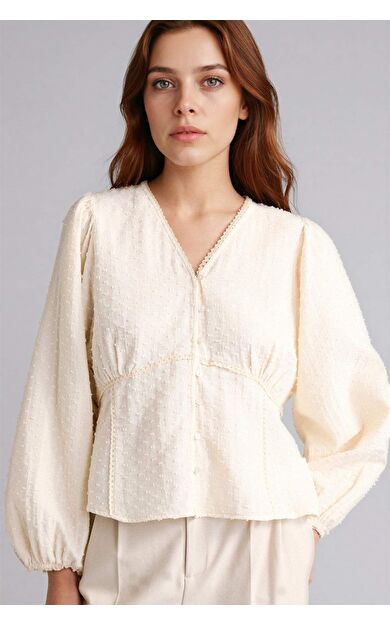 DeFacto Regular Fıt Müslin Uzun Kollu Tunik