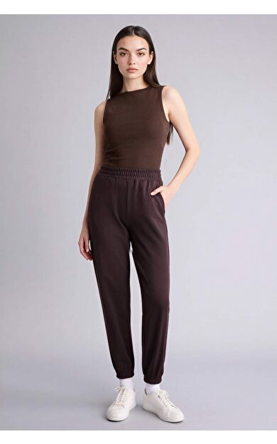 Jogger Fıt Basıc Düz Sweatshirt Kumaşı Pantolon