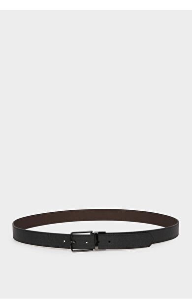 Erkek Dikdörtgen Toka Suni Deri Jean Kemeri