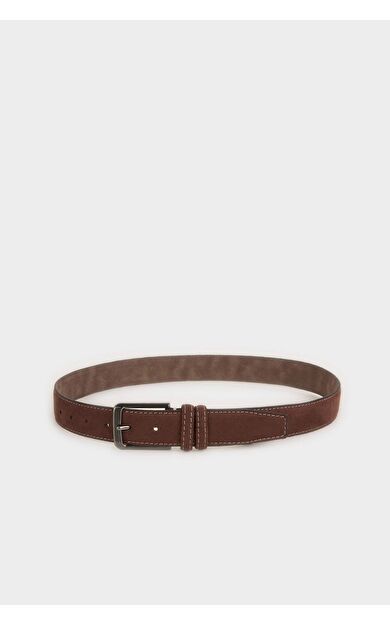 Erkek Dikdörtgen Toka Suni Deri Klasik Kemer