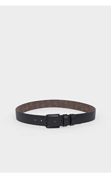 Erkek Dikdörtgen Toka Suni Deri Günlük Kemer