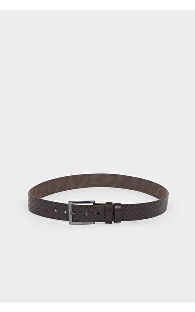 Erkek Dikdörtgen Toka Suni Deri Günlük Kemer