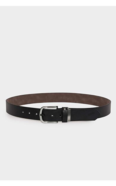 Erkek Dikdörtgen Toka Suni Deri Günlük Kemer