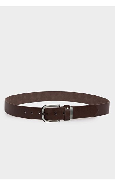 Erkek Dikdörtgen Toka Suni Deri Günlük Kemer