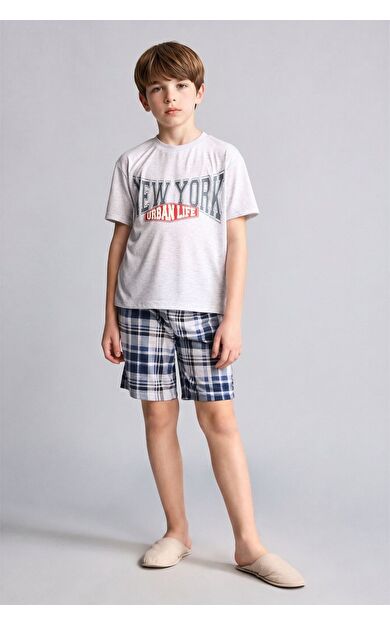 DeFacto Regular Fıt Desenli 2'li Pijama Takımı Erkek Çocuk