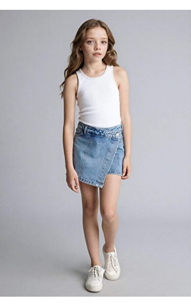 Jean Şort Etek Kız Çocuk