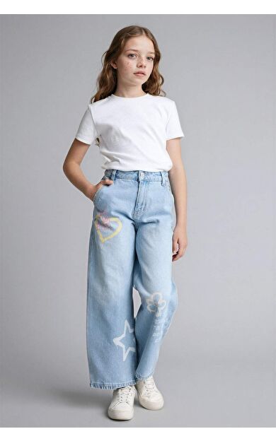 DeFacto Baggy Fıt Jean Pantolon Kız Çocuk