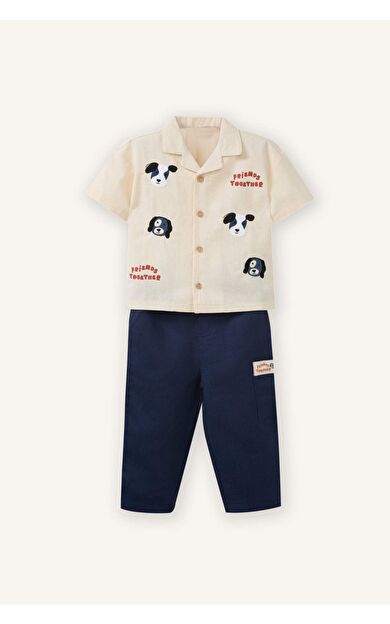 Hayvan Desenli Pamuklu 2'li Takım Erkek Bebek