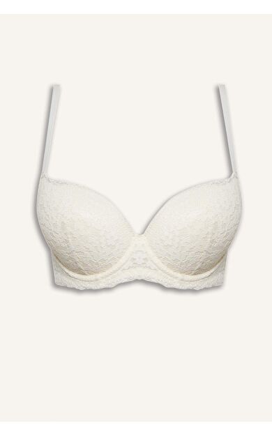 Dantelli Dantel Kaplı Yarım Dolgulu Balenli Tişört Bra