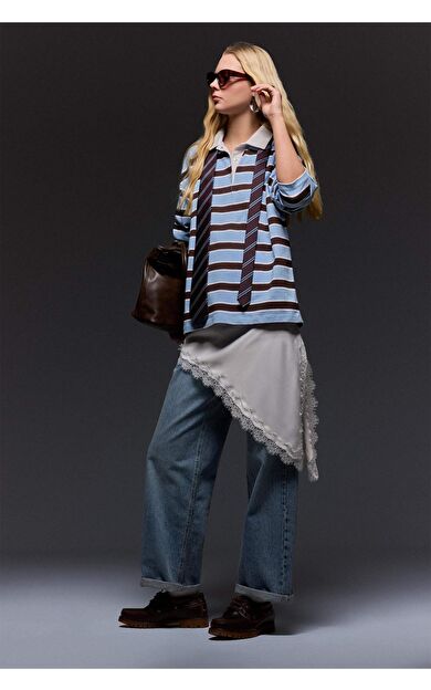 Asimetrik Normal Bel Saten Mini Etek