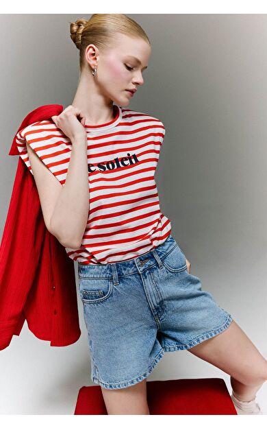 DeFacto Mom Fıt Yüksek Bel Crop Fit Jean Şort