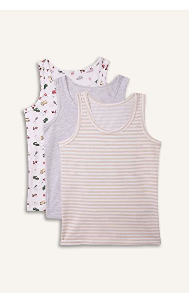 DeFacto Araç Baskılı 3'lü Atlet Erkek Çocuk