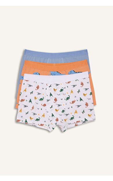 Dinozor Baskılı Penye 3'lü Boxer Erkek Çocuk