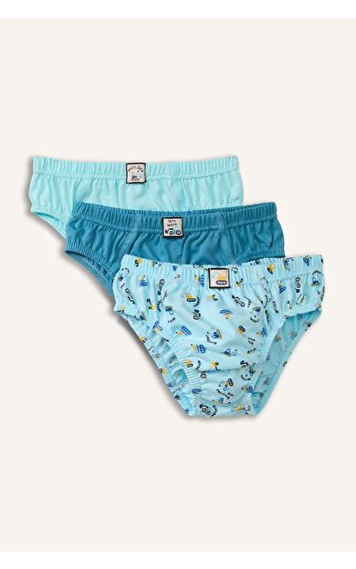 DeFacto Araç Baskılı Penye 3'lü Slip Külot Erkek Çocuk