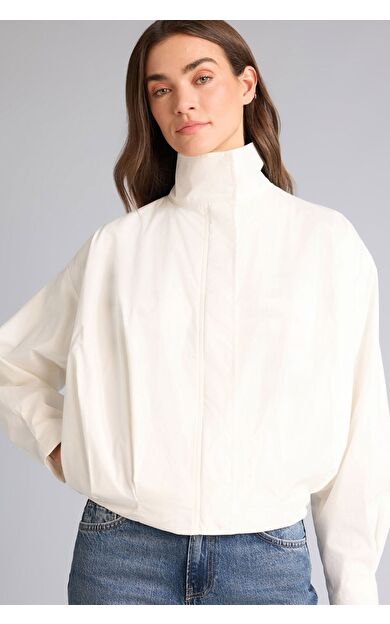 DeFacto Balloon Fıt Dik Yaka Poplin Blazer Ceket