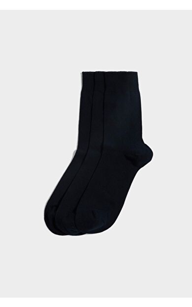 Erkek Dikişsiz 3'lü Pamuklu Uzun Çorap