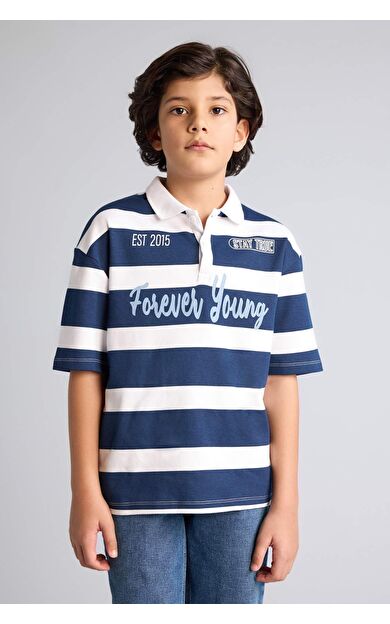 Oversıze Polo Yaka Kısa Kollu Polo Tişört Erkek Çocuk