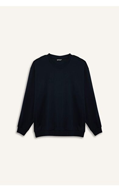 DeFacto Boxy Fıt Bisiklet Yaka Pike Sweatshirt