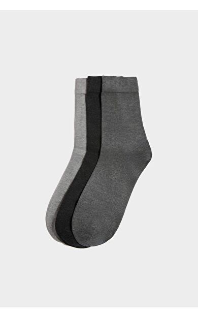 Erkek Dikişsiz 3'lü Bambu Uzun Çorap