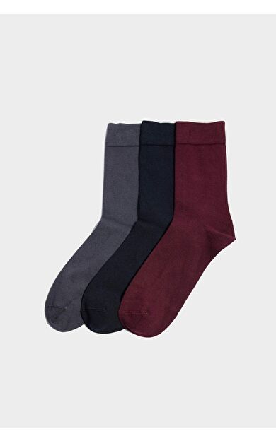 Erkek Dikişsiz 3'lü Bambu Uzun Çorap