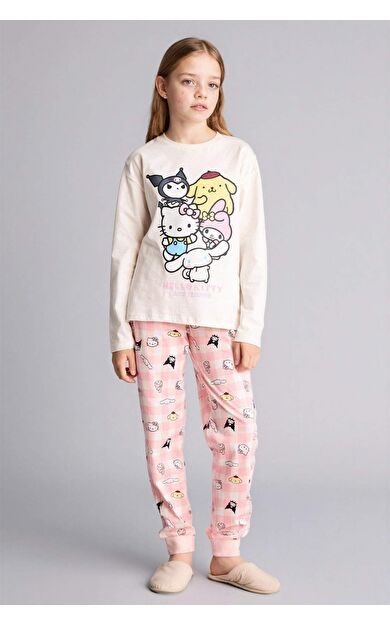 Hello Kitty  Regular Fıt 2'li Pijama Takımı Kız Çocuk