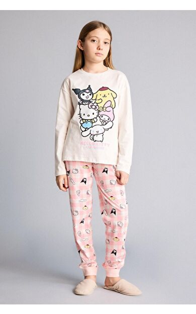 DeFacto Hello Kitty  Regular Fıt 2'li Pijama Takımı Kız Çocuk