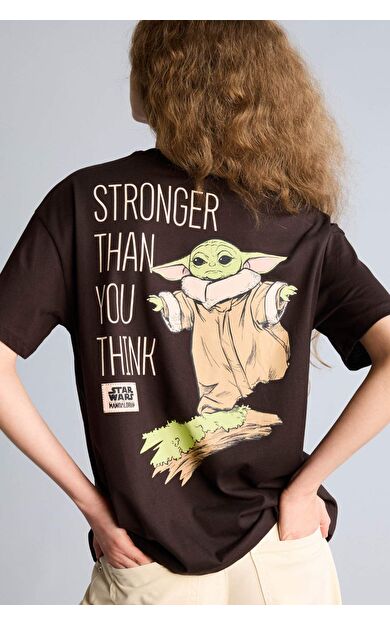 DeFacto Star Wars-Mandalorıan Oversıze Bisiklet Yaka Baskılı Kısa Kollu Tişört