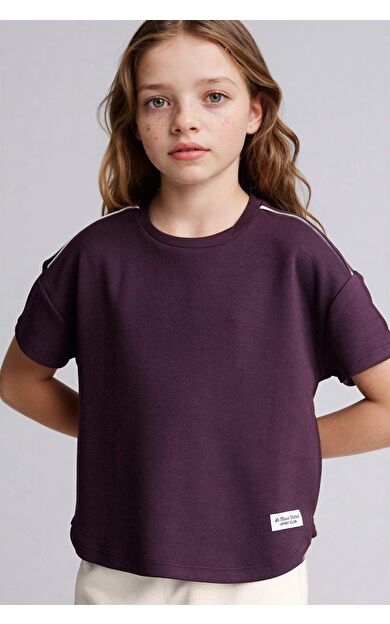 DeFacto Bisiklet Yaka Modal Kısa Kollu Tişört Kız Çocuk