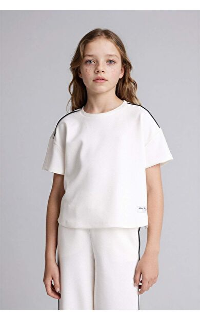 DeFacto Bisiklet Yaka Modal Kısa Kollu Tişört Kız Çocuk
