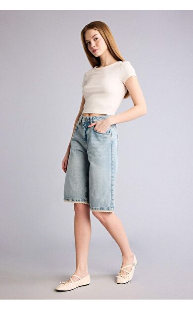 DeFacto Normal Bel Jean Bermuda