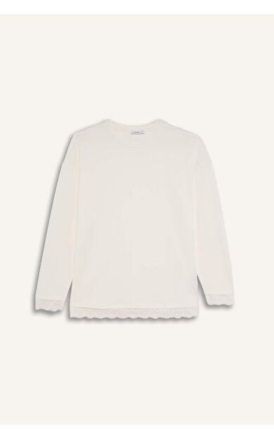 Relax Fıt Bisiklet Yaka Uzun Kollu Tişört