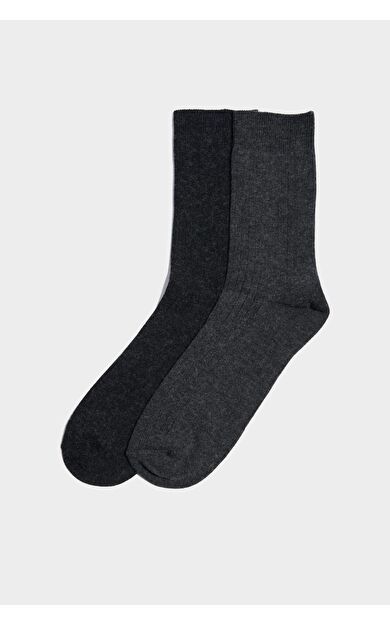 Erkek 2'li Yün Uzun Çorap
